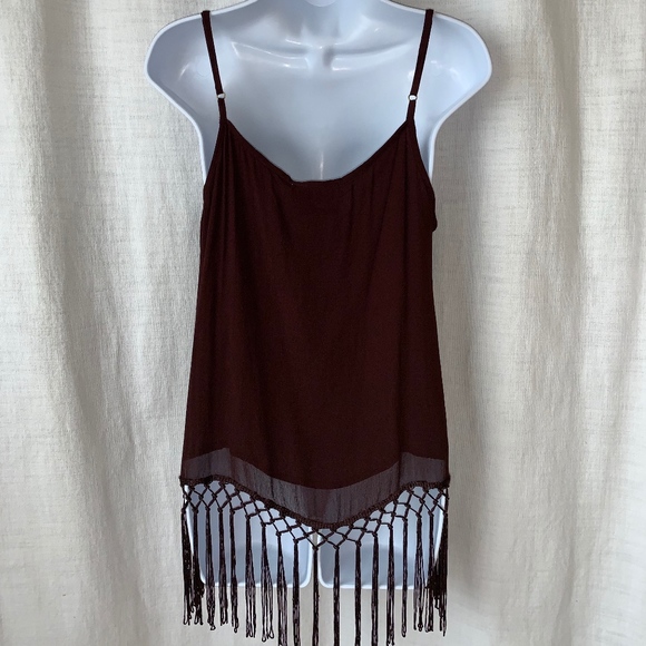 NEW! Chloe Oliver "Luxxe" Fringe-Hem Tank in Plum! - Picture 4 of 5